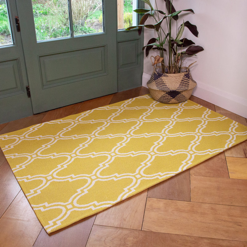 Marlow Home Co. Sam Hallway Flatweave Cotton Mustard Rug & Reviews